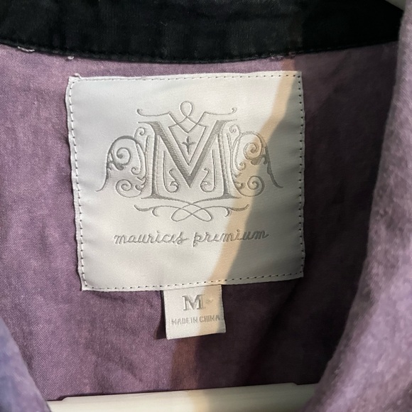 Purple Button Down Top - Picture 2 of 3